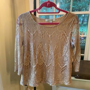 Tan Lace Top